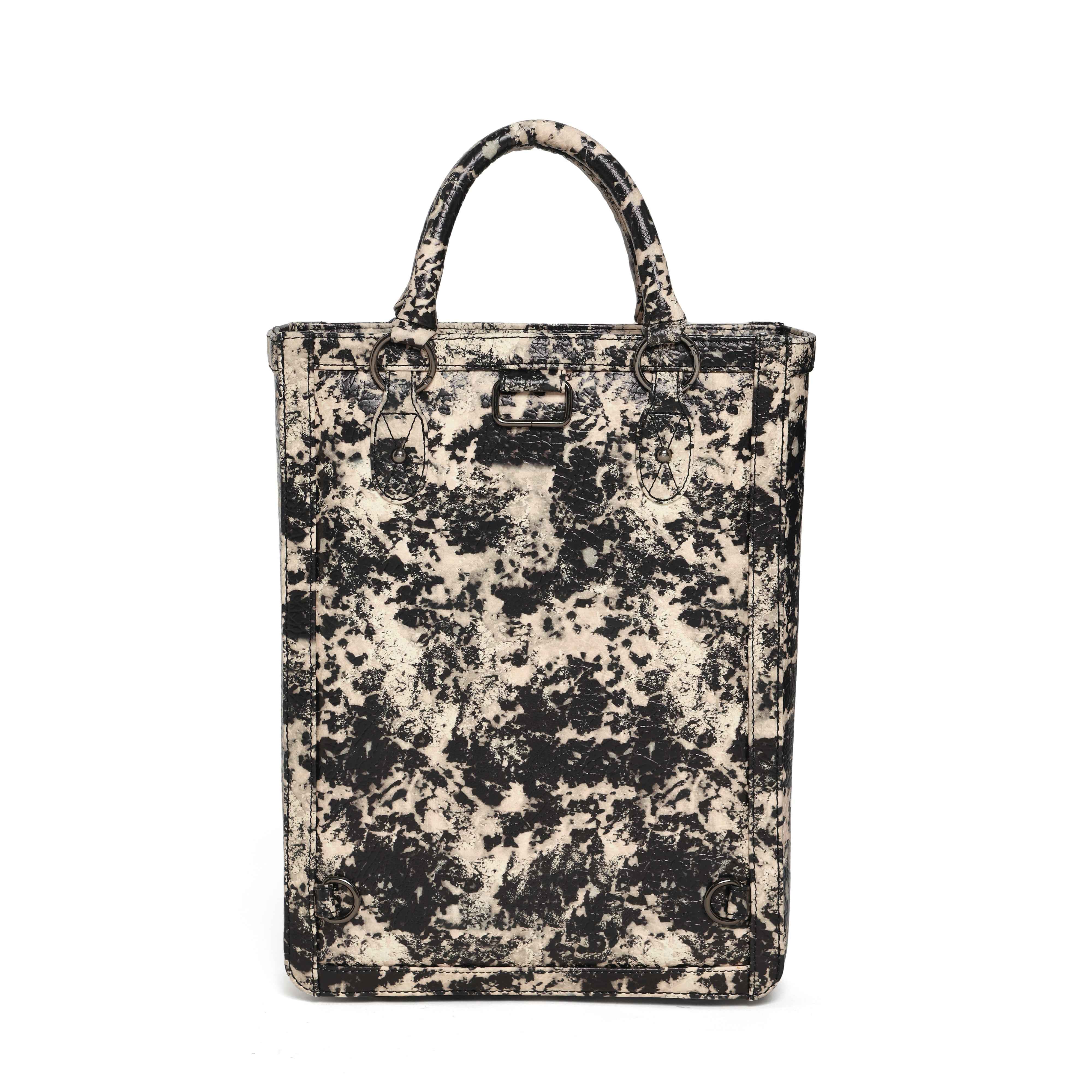 Muddled Shopper Tote cum backpack- Oxidized olive