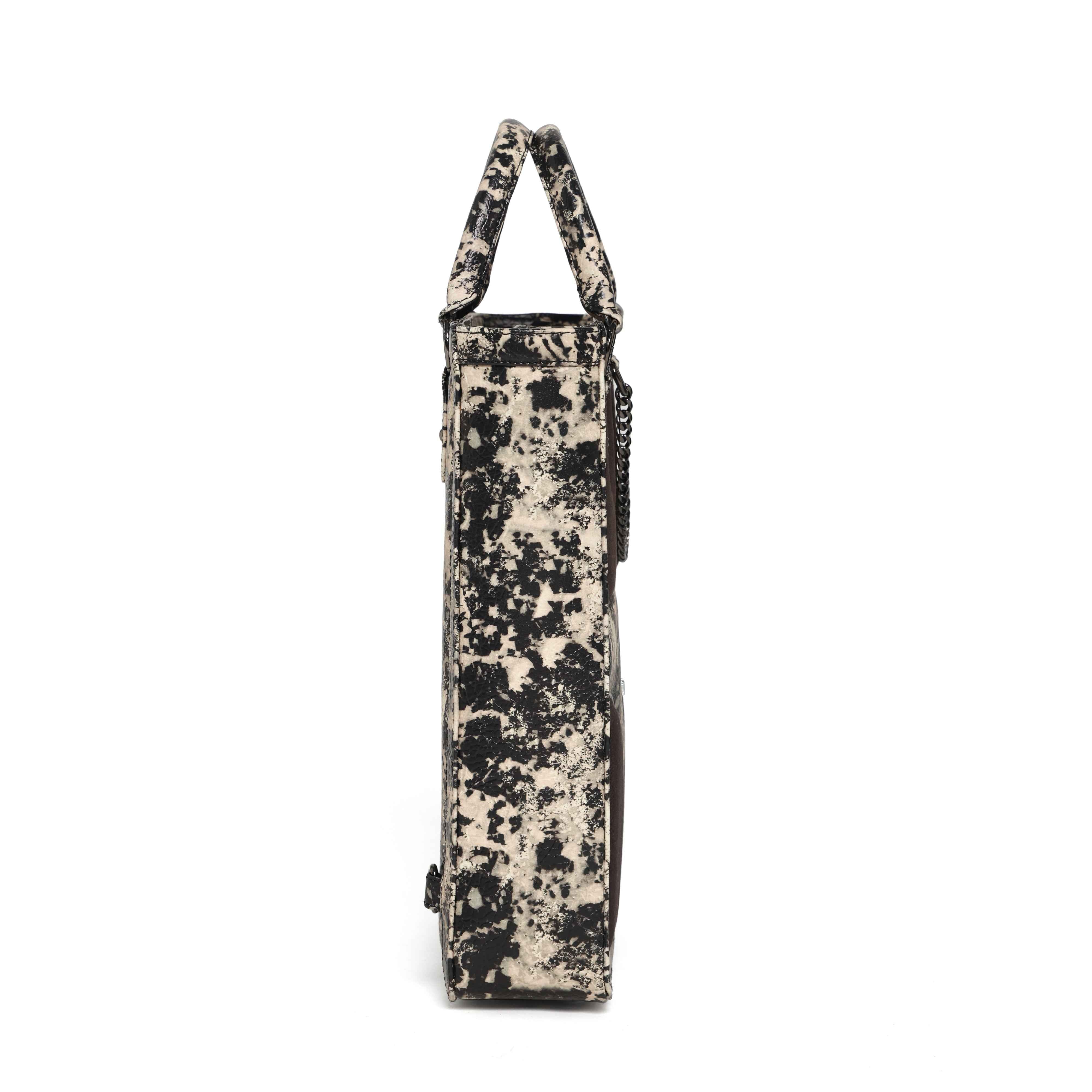 Muddled Shopper Tote cum backpack- Oxidized olive
