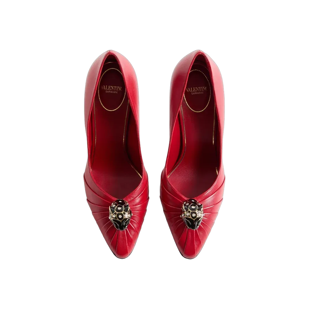 Valentino Panthea Goatskin Pumps 105mm Red