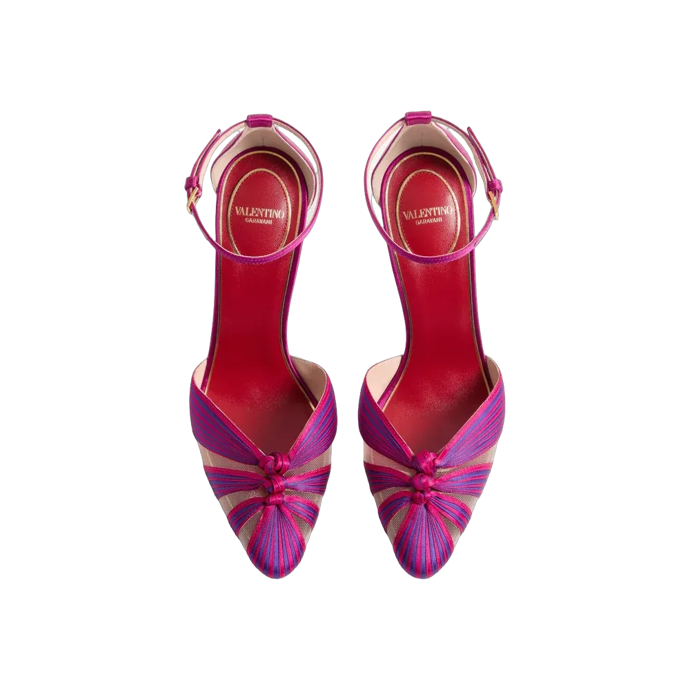 Valentino Annine Pump In Satin 100mm Fuchsia