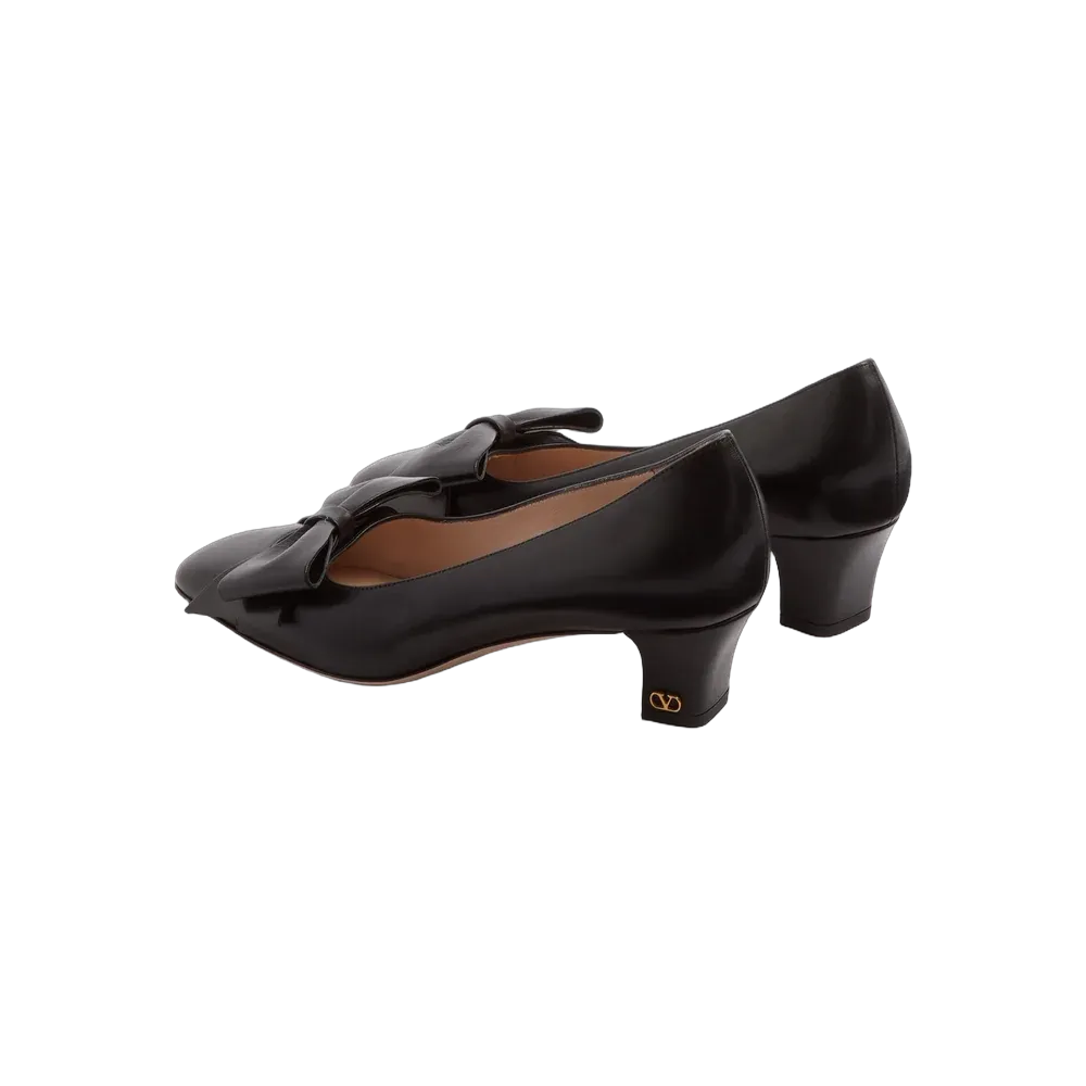 Valentino Bowow Pump In Kidskin 45mm Black