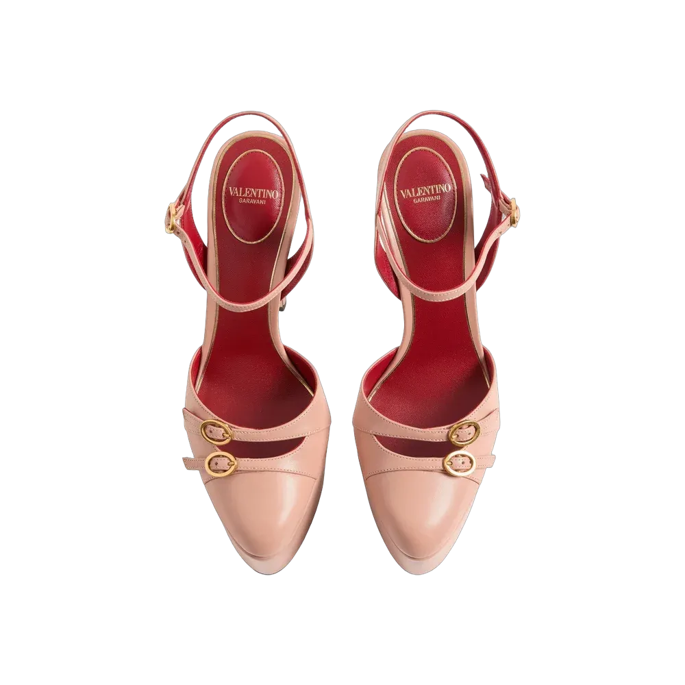 Valentino Crasher Platform Pumps In Kidskin 145mm Pink