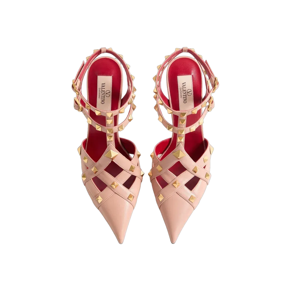 Valentino Studdy Kidskin Pumps 100mm Pink