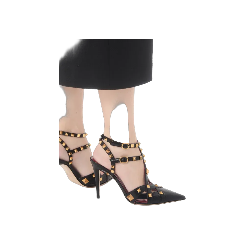 Valentino Studdy Kidskin Pumps 100mm Black
