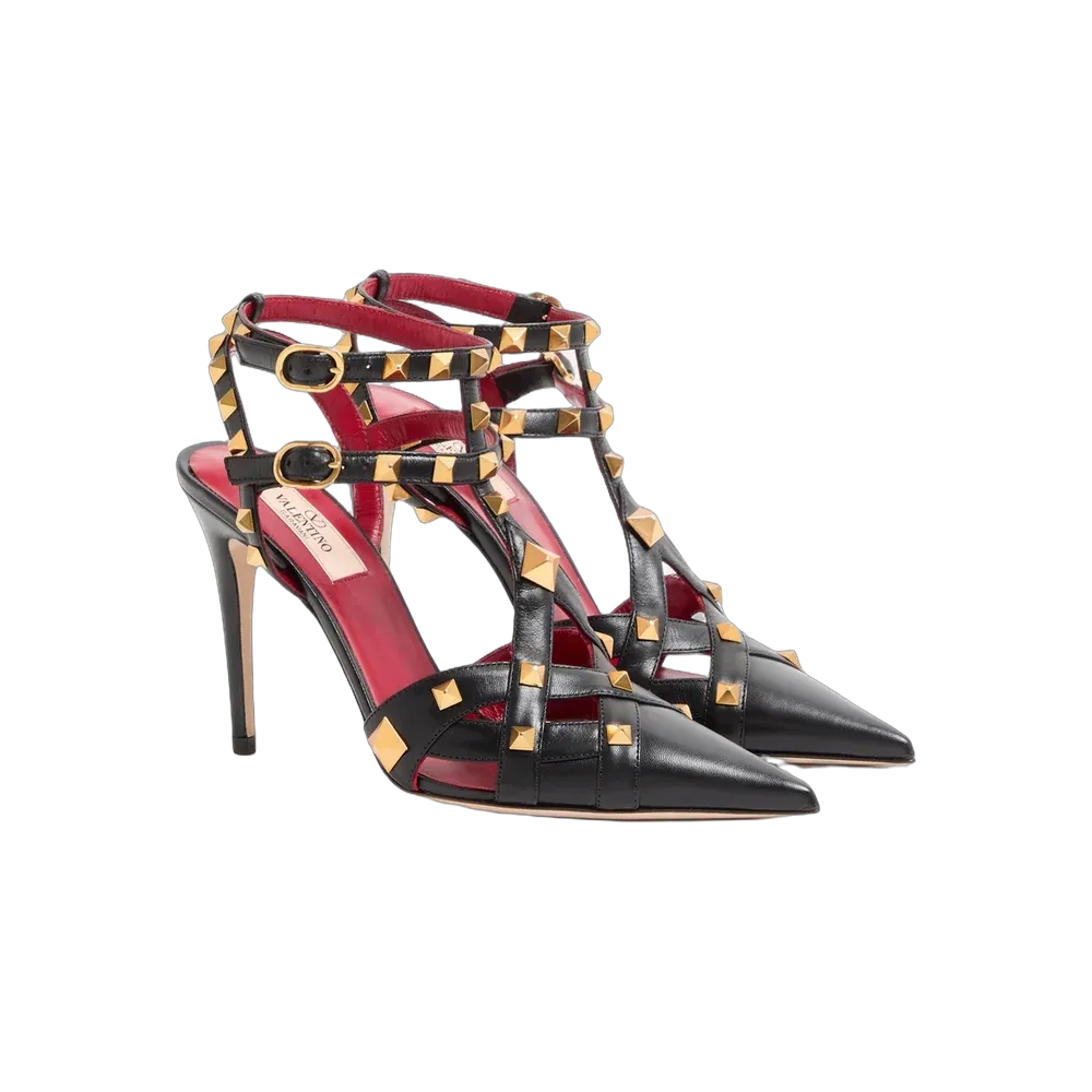 Valentino Studdy Kidskin Pumps 100mm Black