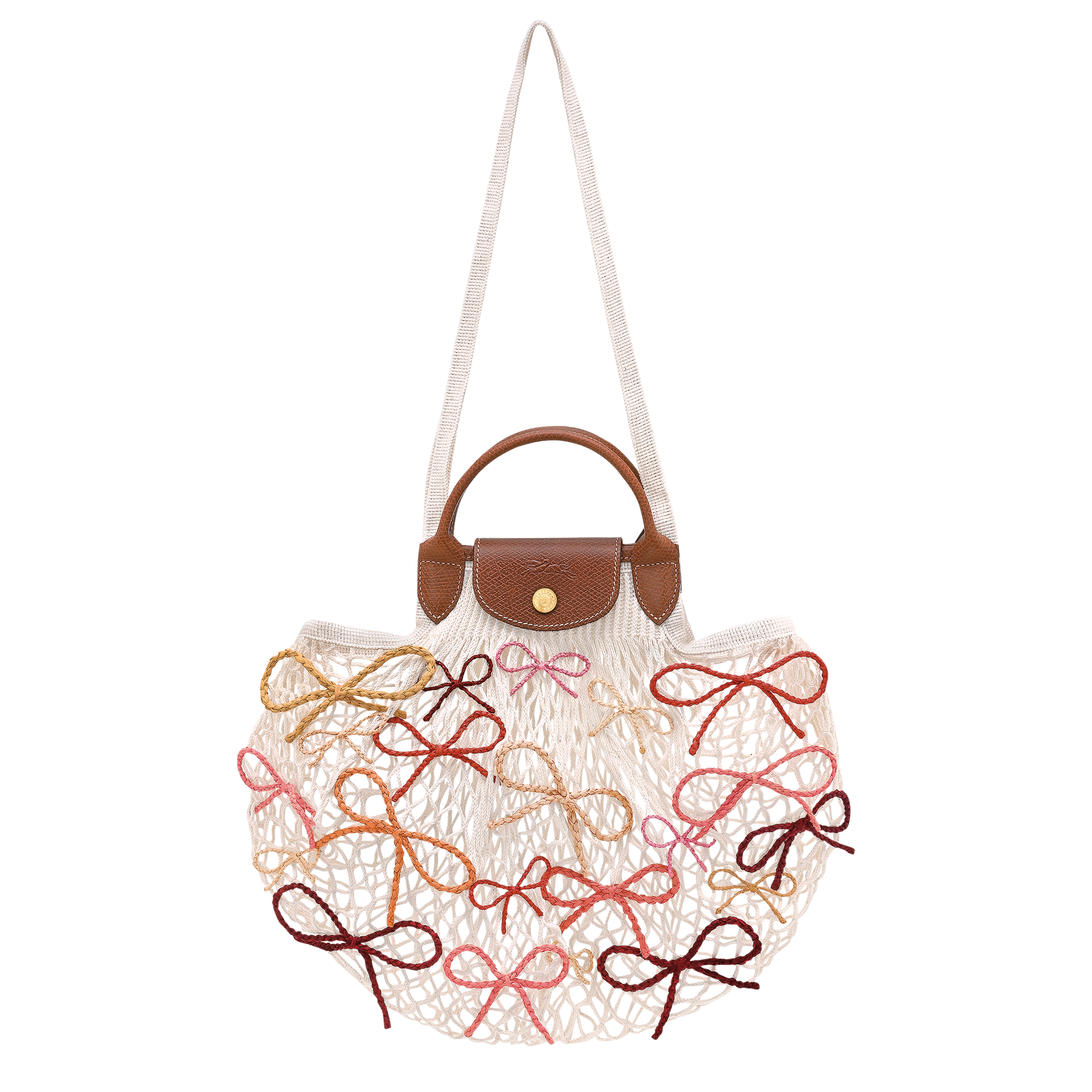 Longchamp Le Pliage Collection L Mesh bag Ecru