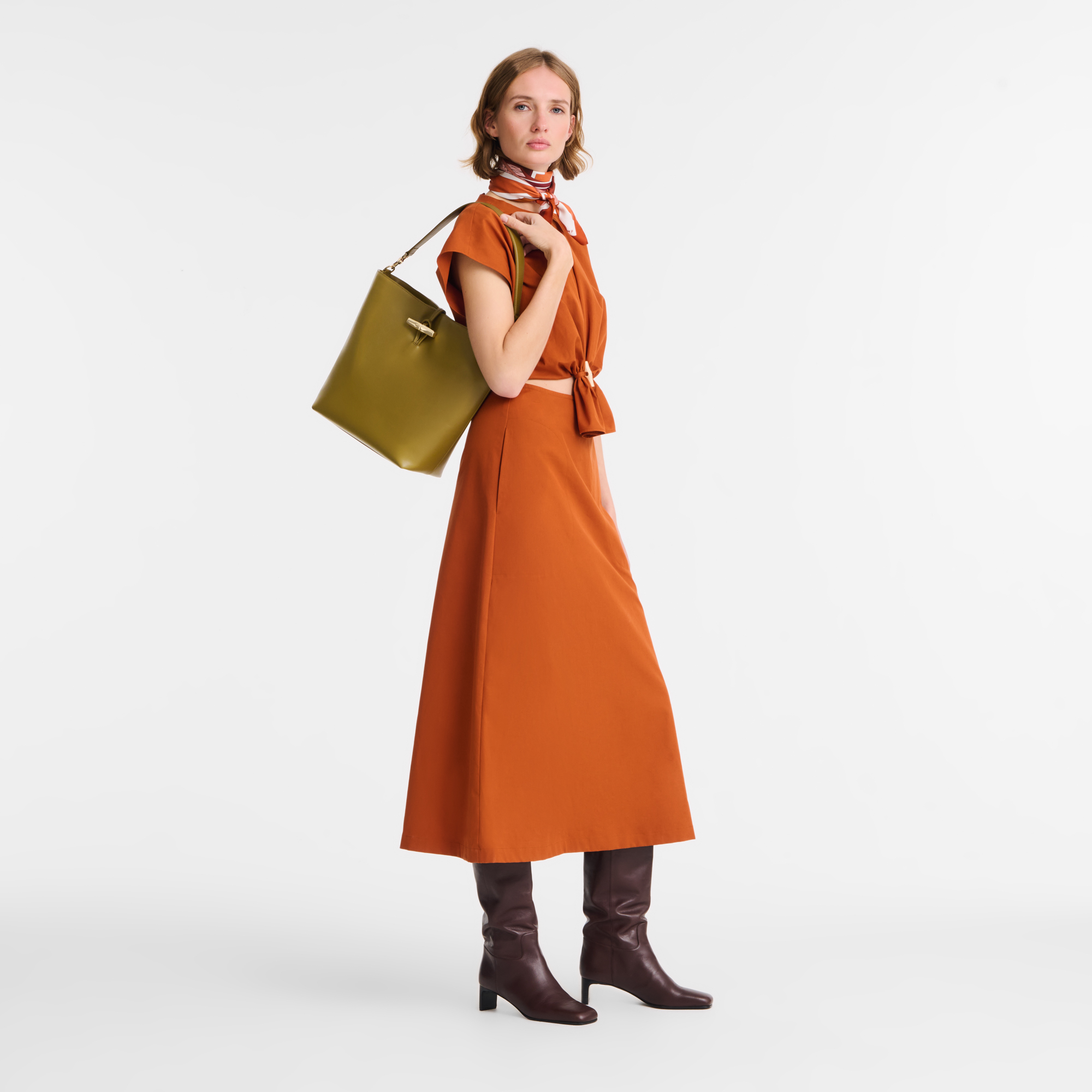 Longchamp Le Roseau M Hobo bag Olive