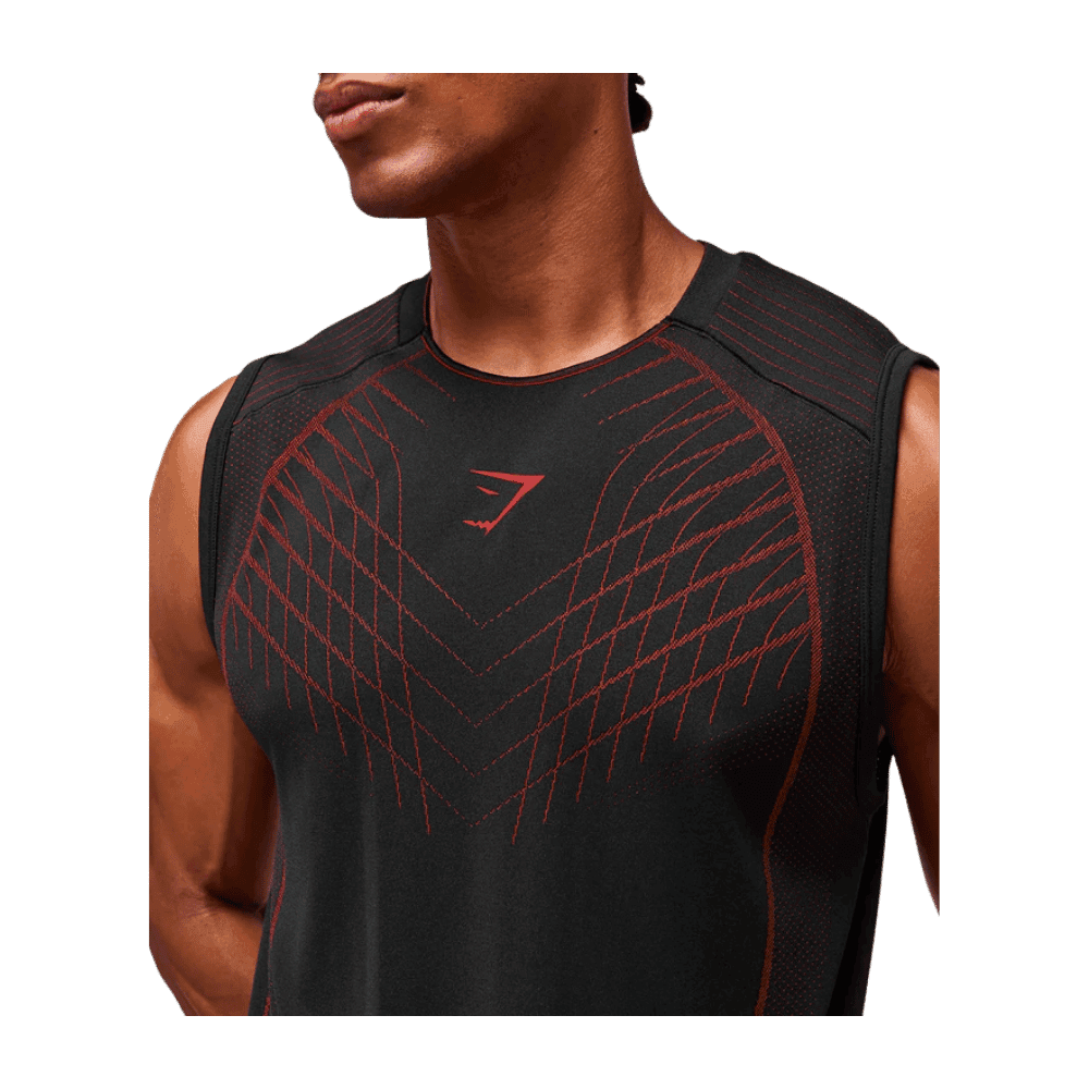 Gymshark Apex Seamless Tank Slim Fit Black/Carmine Red