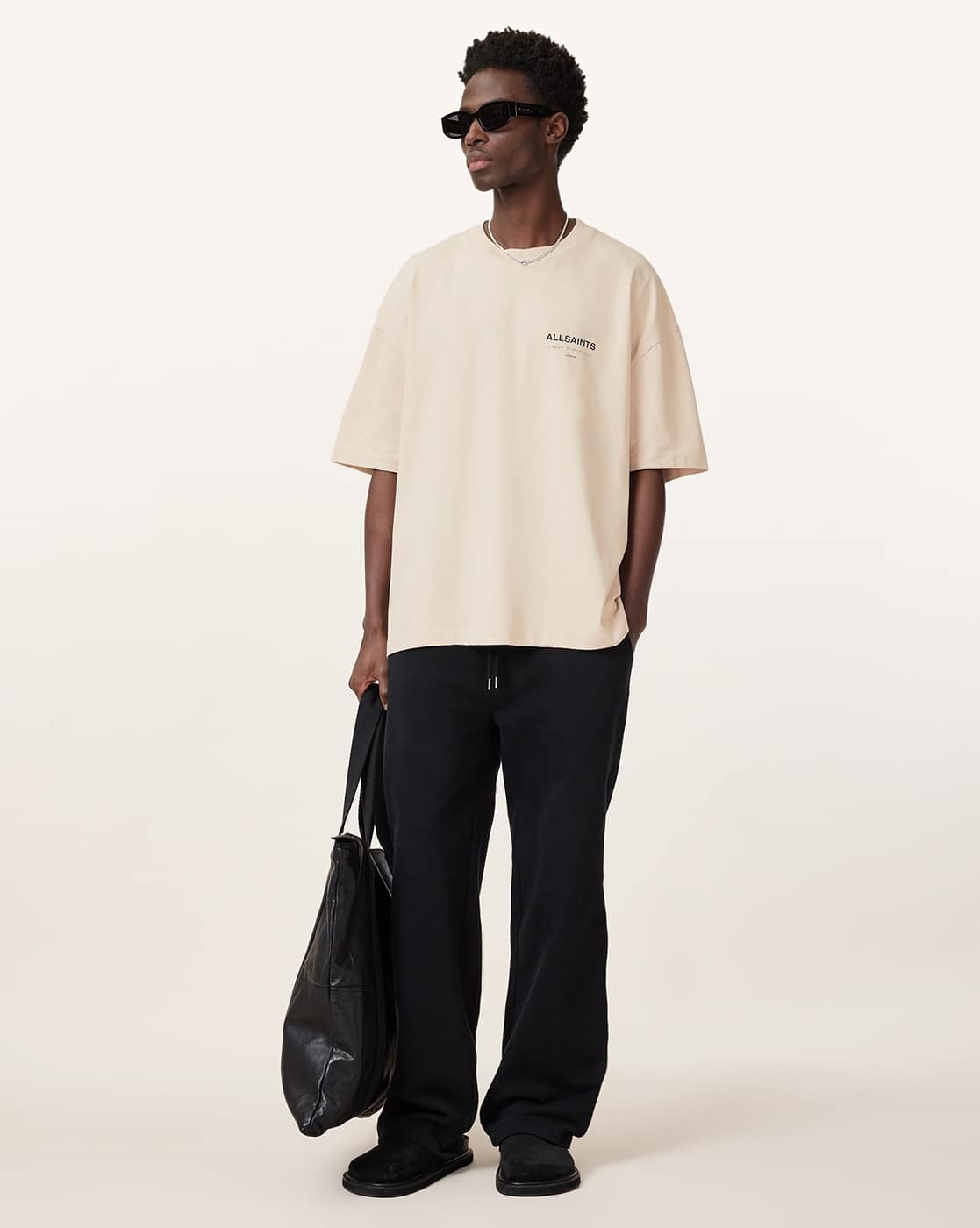 All Saints Underground Oversized Crew-Neck T-Shirt 'Off White'