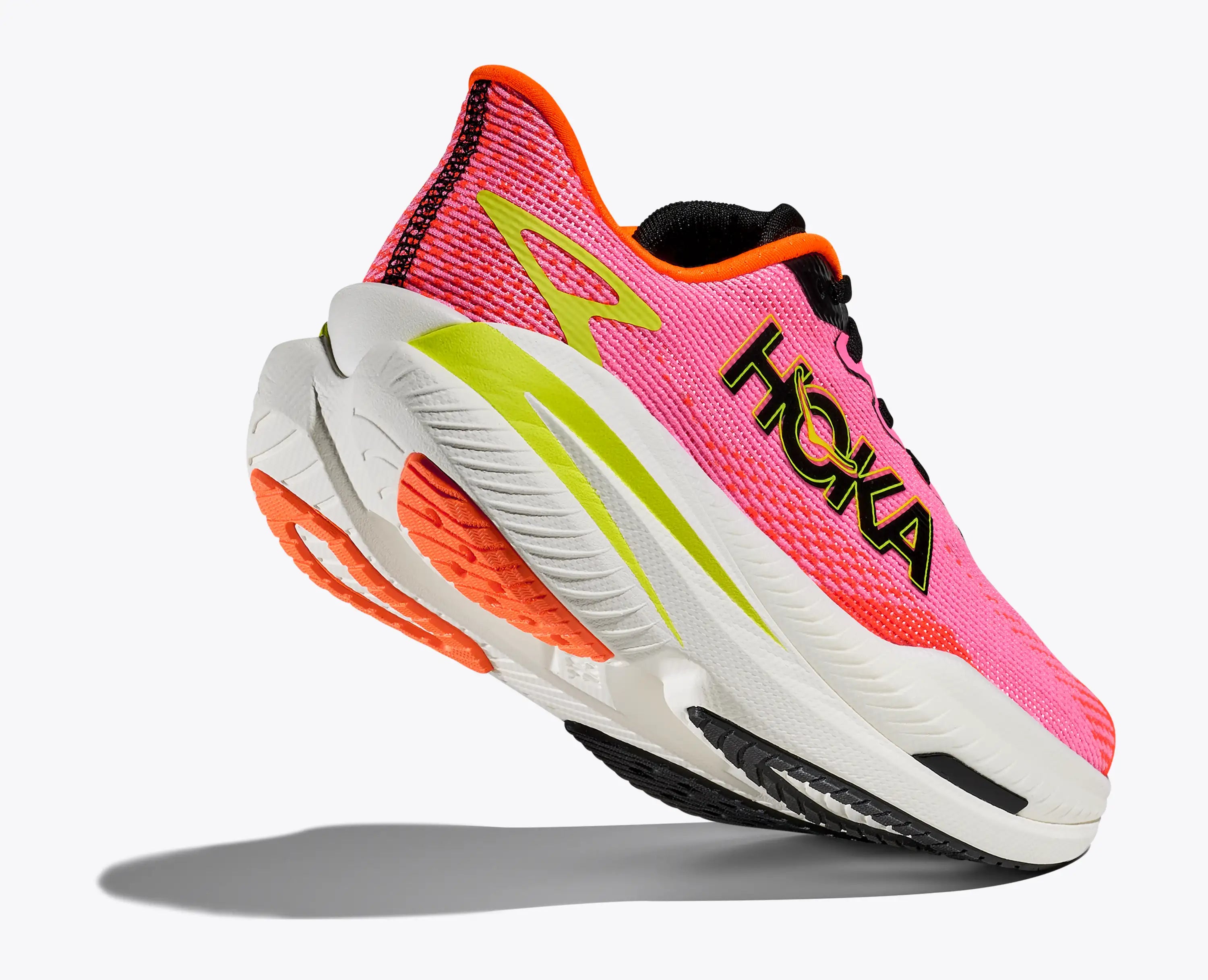 Hoka Women'S Mach X 3 Neon Rose Neon Tangerine