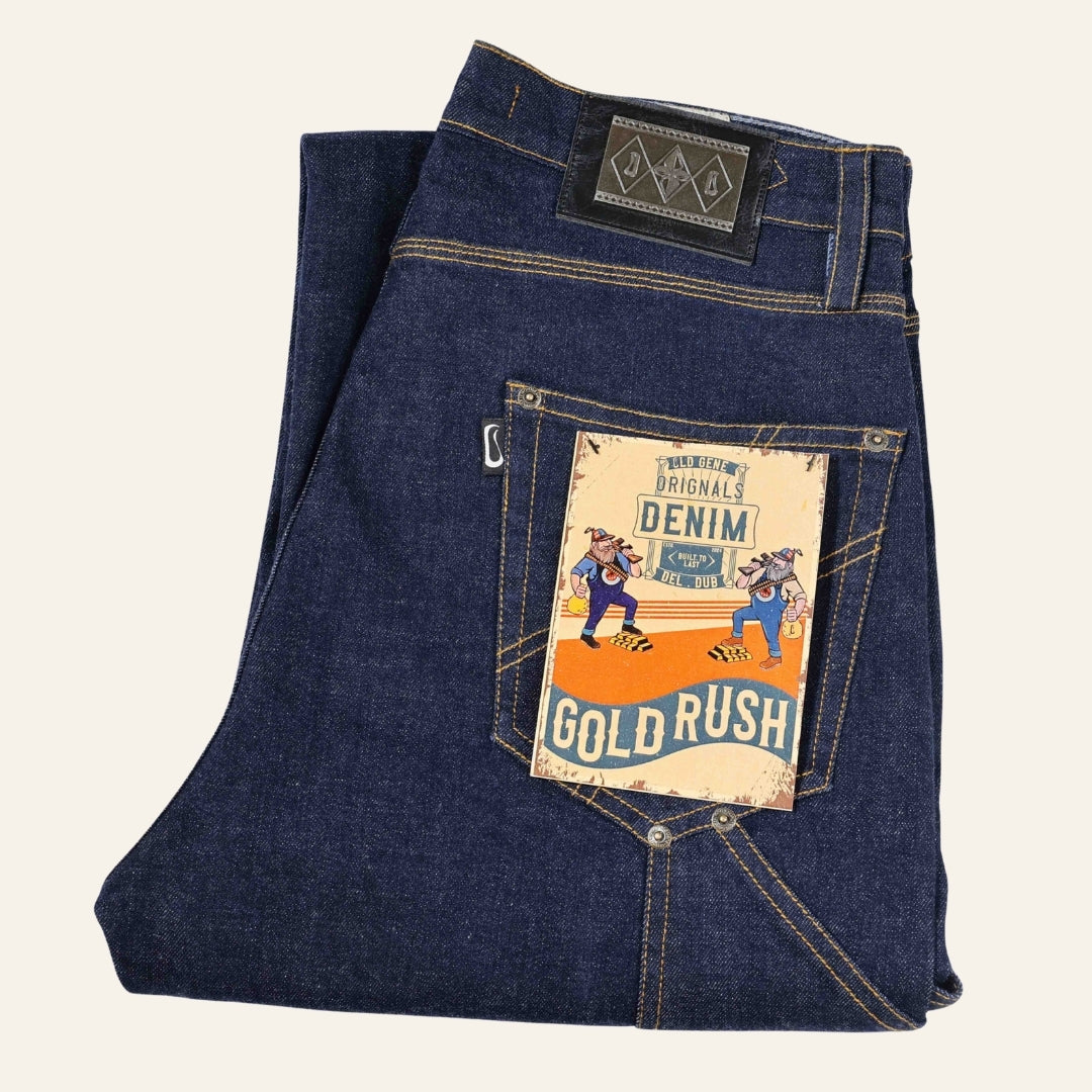 Men's Dark Selvedge Jeans - Gold Rush