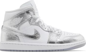 Air jordan 1 mid fashion metallic silver