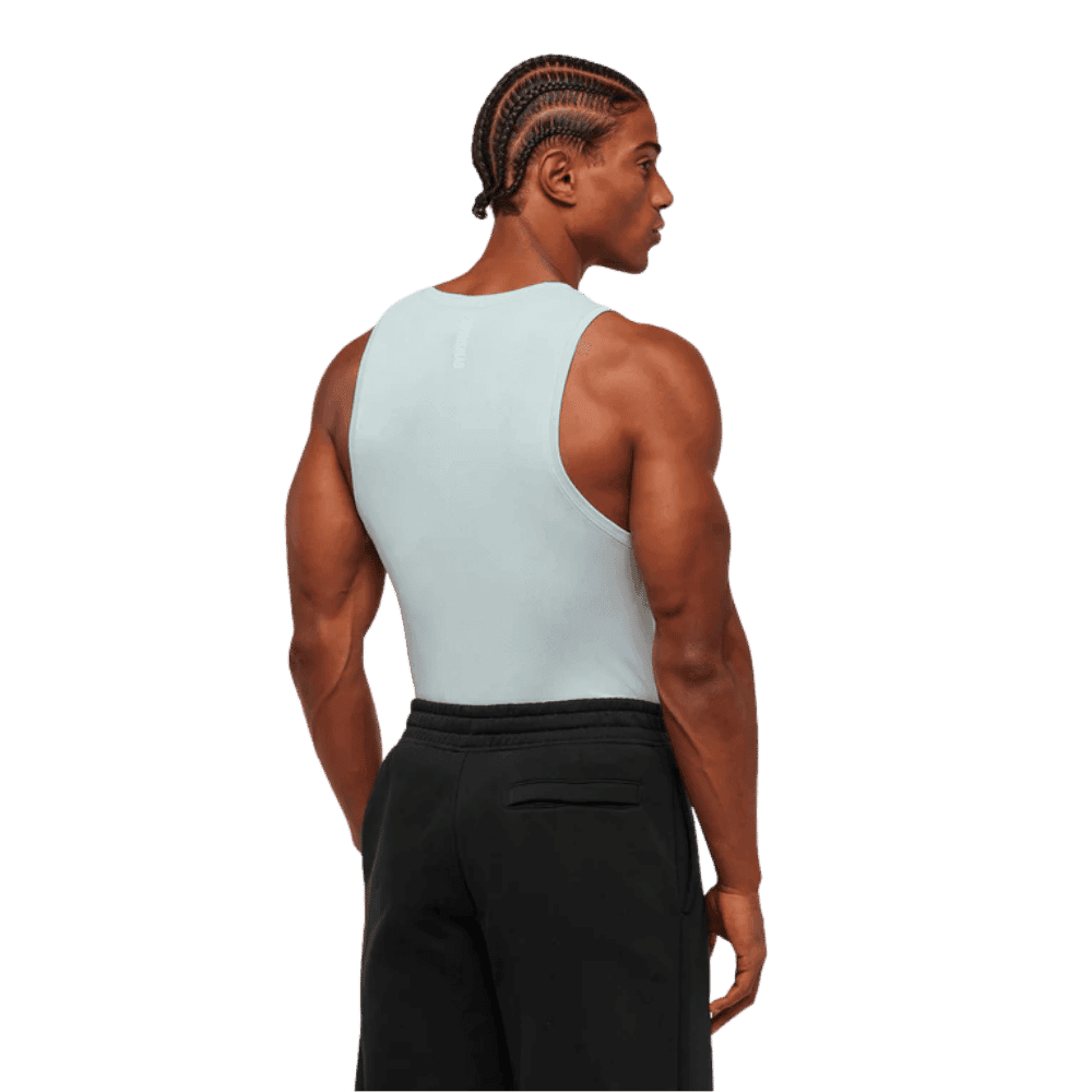 Gymshark Geo Seamless Tank Slim Fit Smoke Blue/Soft White
