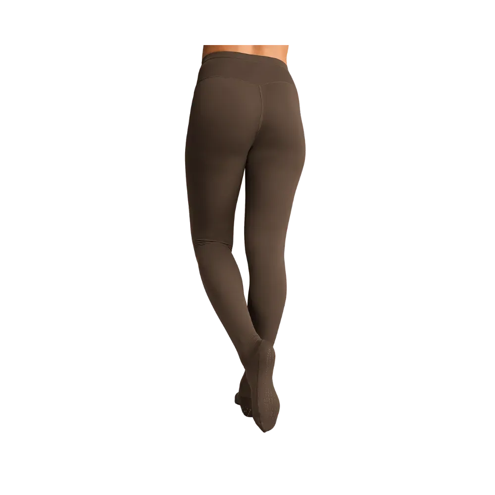 Nike X Skims Women's High-Waisted Footsie Grip Leggings Dark Sepia