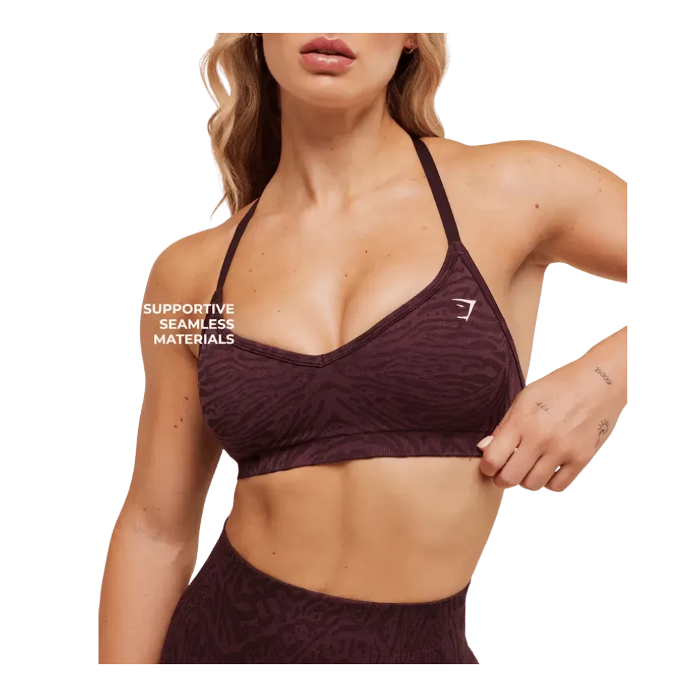 Gymshark Adapt Animal Seamless Sports Bra Cherry Purple/Reset Pink
