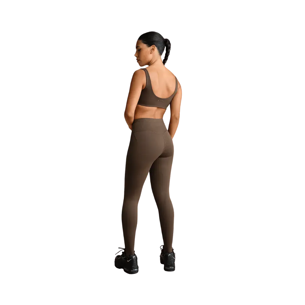 Nike X Skims Women's High-Waisted Footsie Grip Leggings Dark Sepia