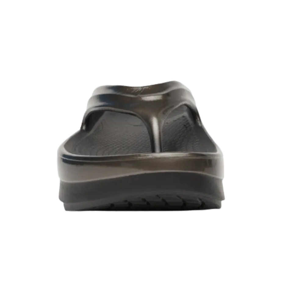 Oofos OOmega OOlala Stacked Sandal -Titanium Mirror