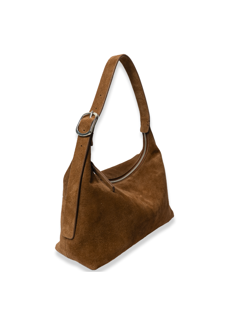 Favori Camille -Ladies suede leather hobo bag, Tan – view 3