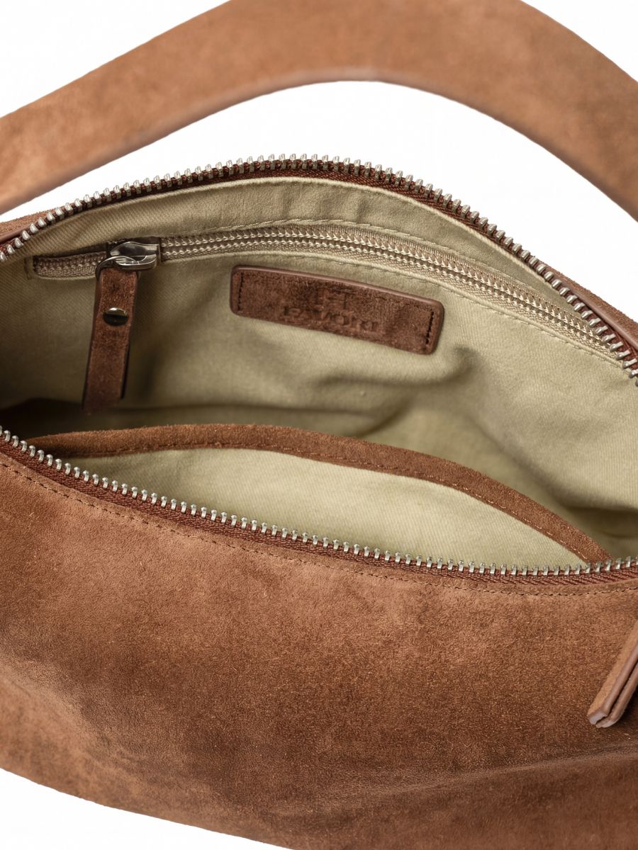 Favori Camille -Ladies suede leather hobo bag, Tan – view 5