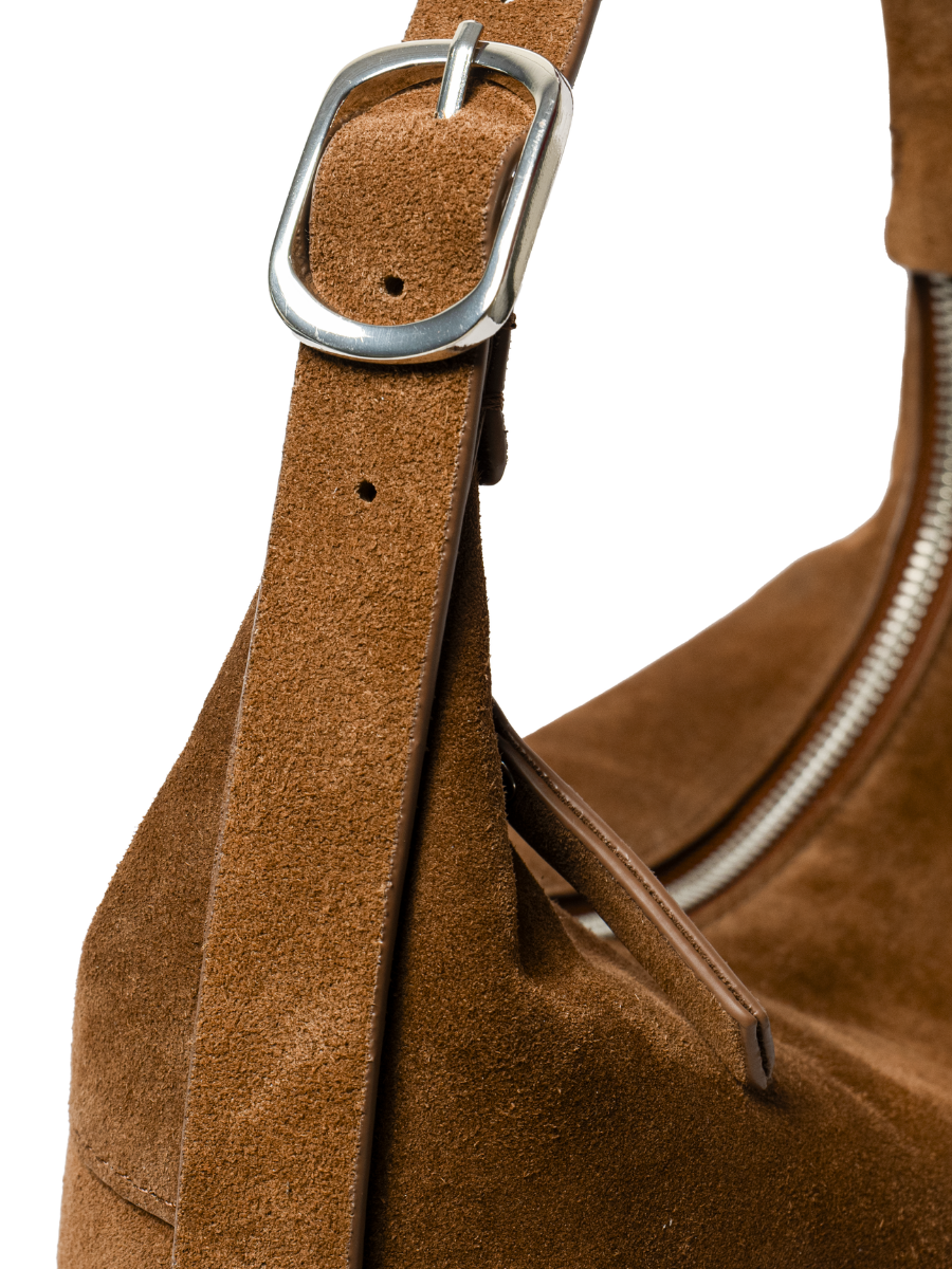 Favori Camille -Ladies suede leather hobo bag, Tan – view 6