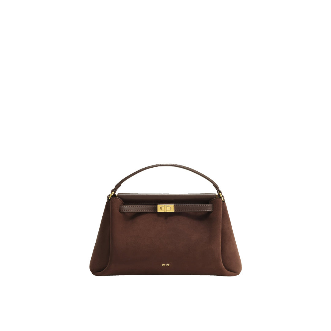 JW PEI Carmen Faux Suede Top Handle Bag - Dark Brown