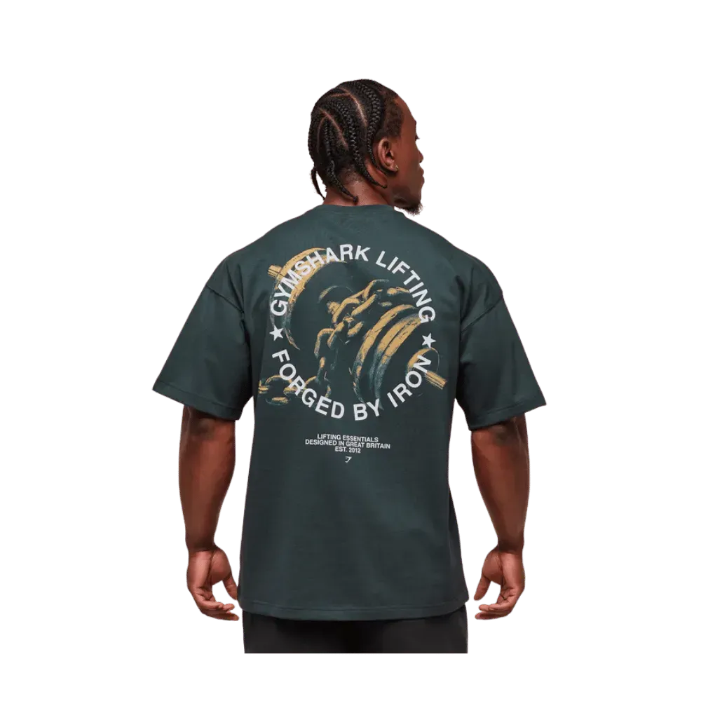 Gymshark Forged By Iron T-Shirt Extreme Oversized Fit Darkest Teal