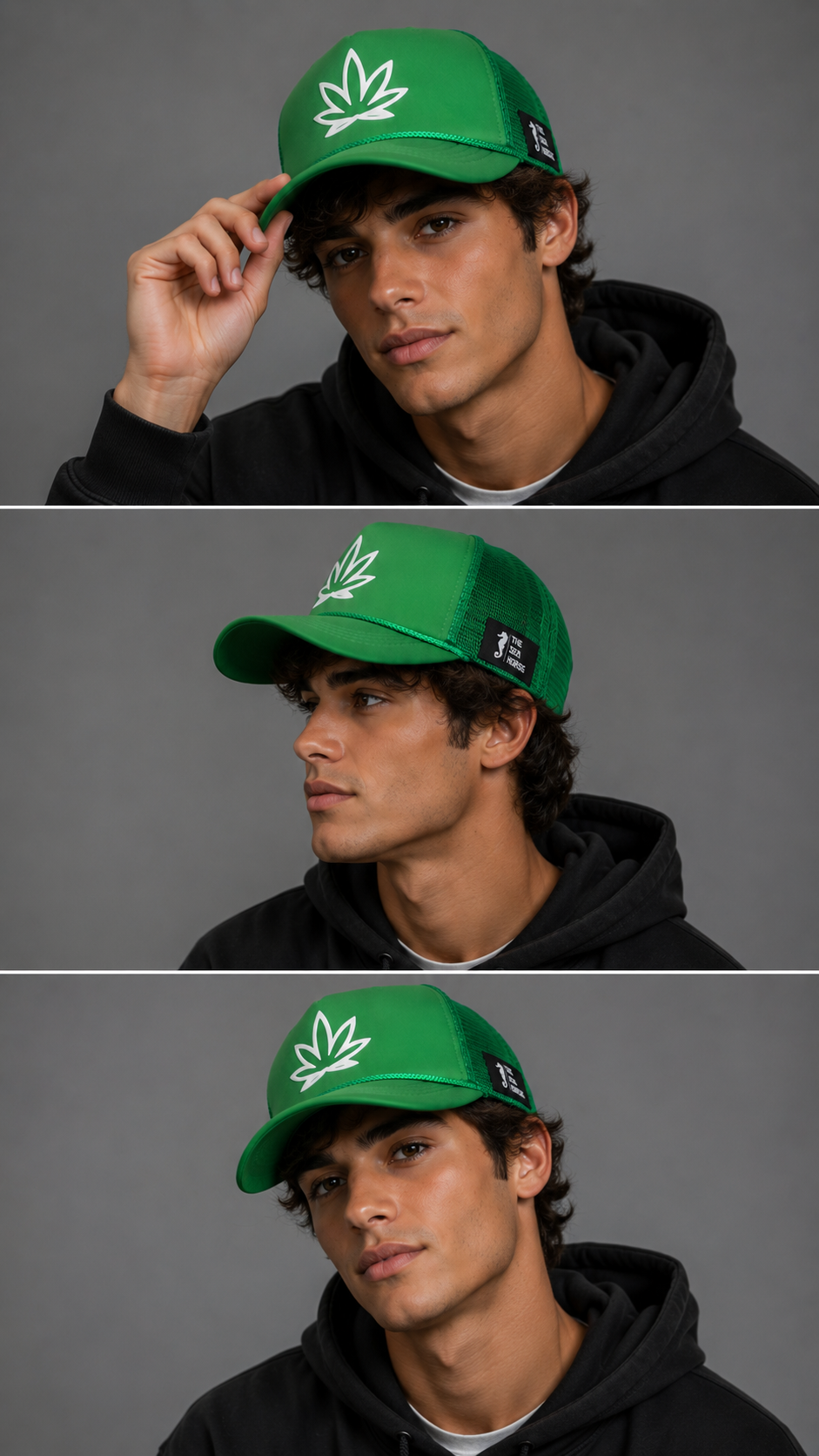 THE SEA HORSE Green Leaf - Mesh Trucker Cap – view 4