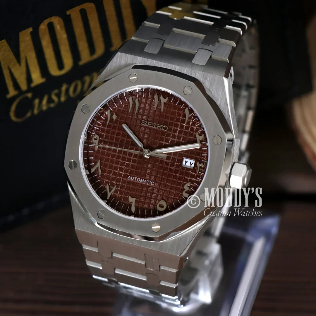 Seiko Mod Royal Oak Arabic Brown