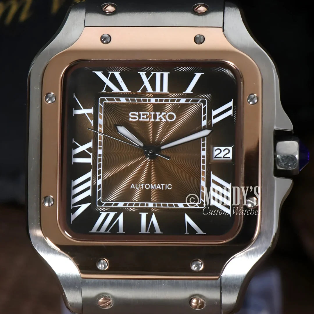Seiko Mod Santos Rose Gold Brown