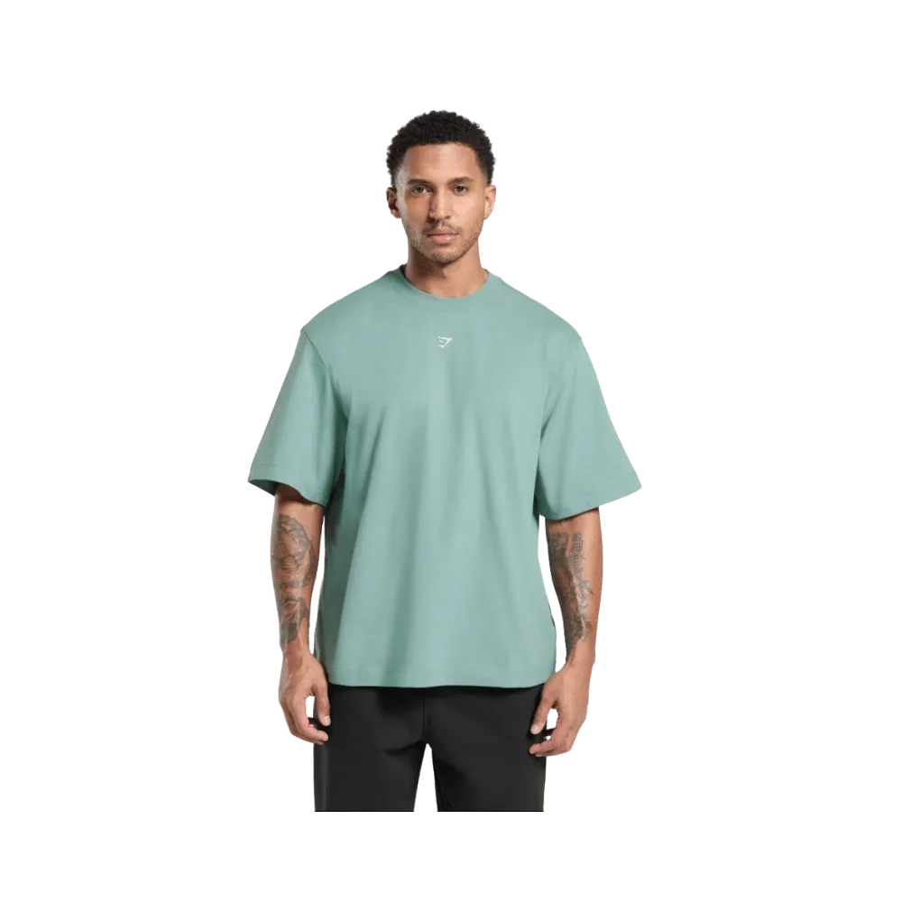 Gymshark Rest Day Essentials Boxy T-Shirt Oversized Fit Celeste Blue