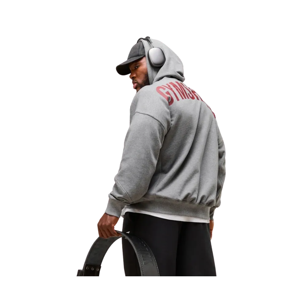 Gymshark Power Zip Up Hoodie Oversized Fit Charcoal Core Marl