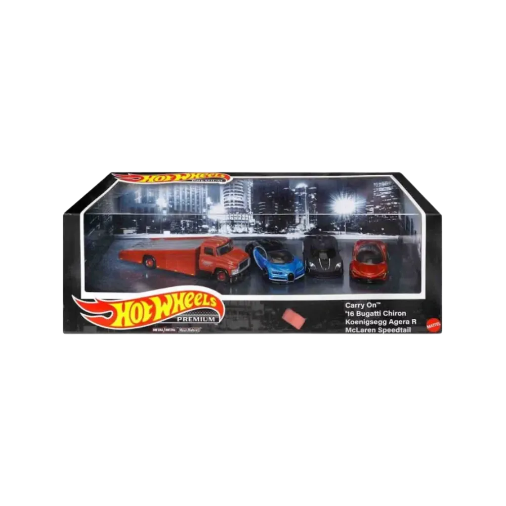 Hot Wheels Supercars Bugatti Chiron Koenigsegg Agera McLaren Speedtail Premium Set
