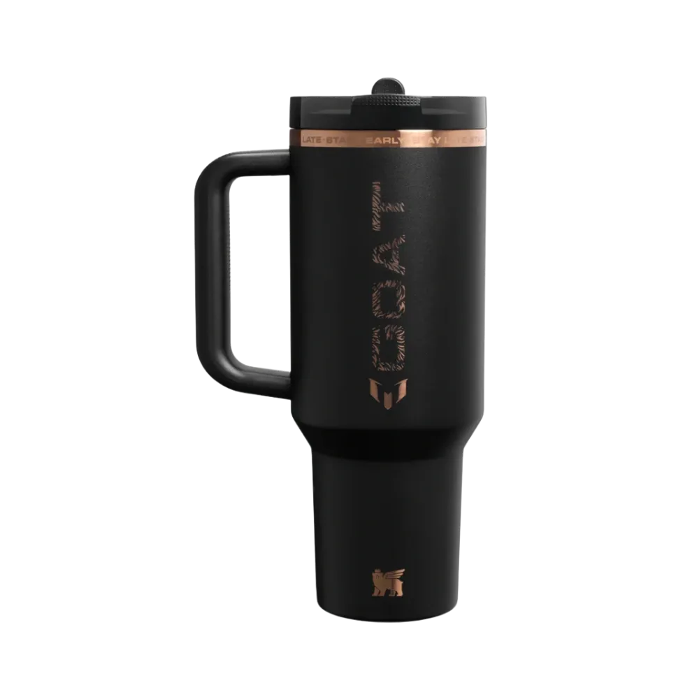 The Messi x Stanley Quencher ProTour Flip Straw Tumbler | 40 OZ 'Messi GOAT Black'
