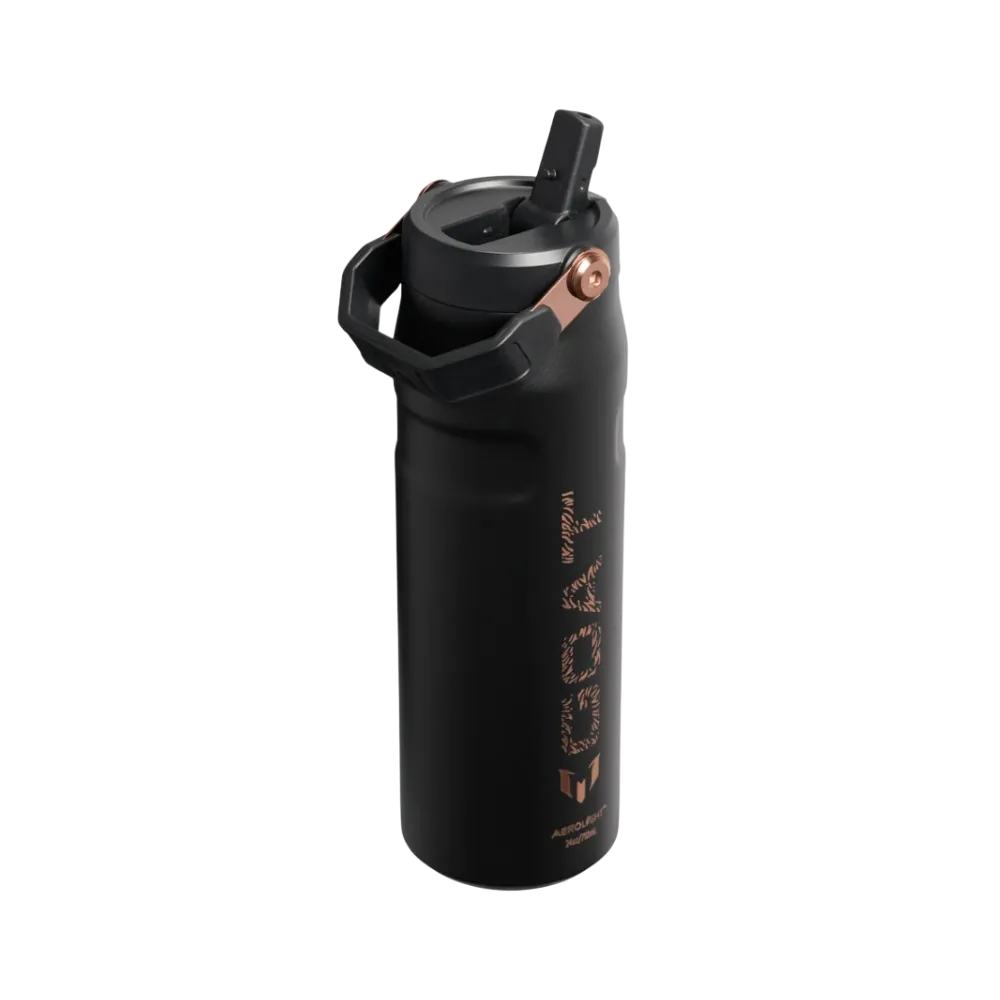 The Messi x Stanley IceFlow™ Flip Straw 2.0 Bottle | 24 OZ 'Messi GOAT Black'