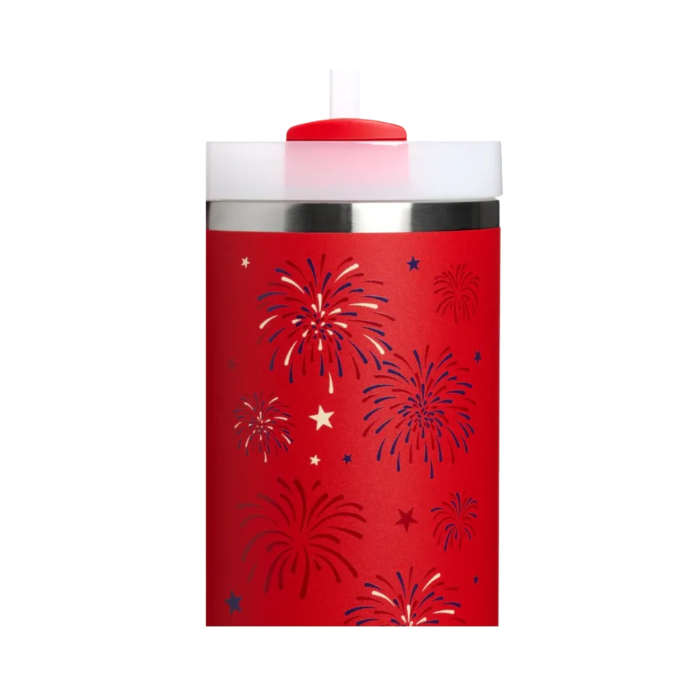 Stanley Quencher H2 0 Flowstate Tumbler Chili Red Fireworks 30 OZ