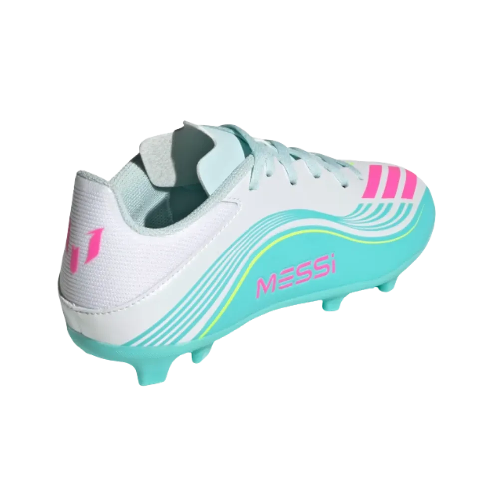 Adidas F50 Messi League Firm Multi Ground Soccer Cleats Kids Flash Aqua
