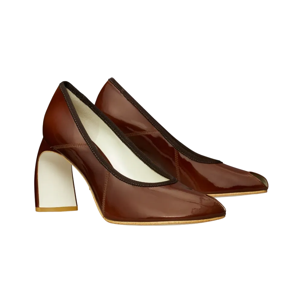 Tory Burch Peep-Toe Pump Russet brown