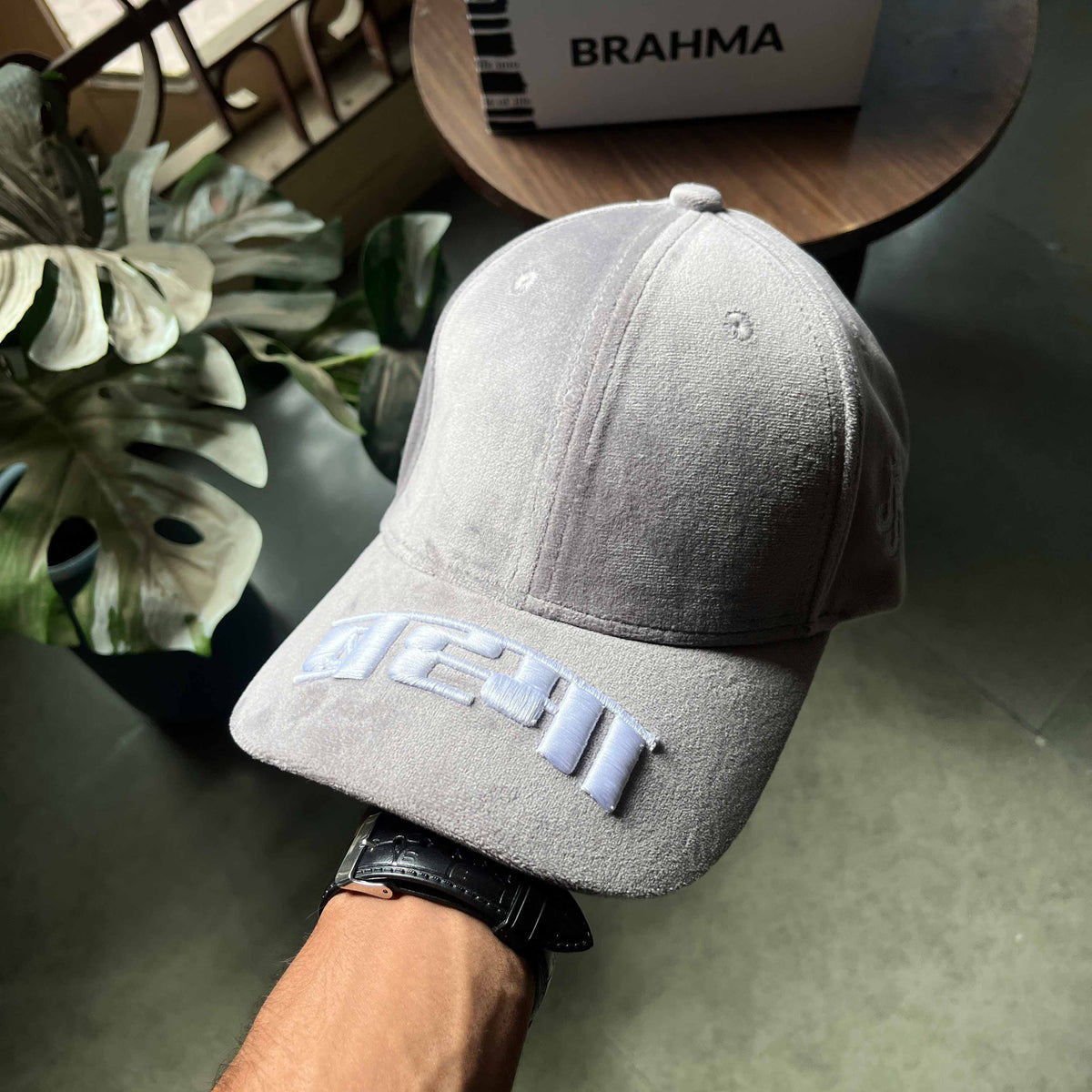 House of Brahma Brahma // Elephant Grey Suede Baseball Cap – view 5