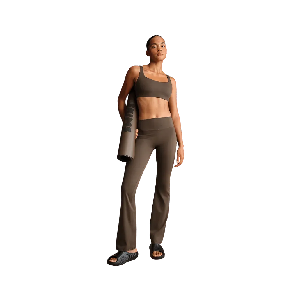 Nike X Skims Matte Women's High-Waisted Slim Flared Leggings Dark Sepia