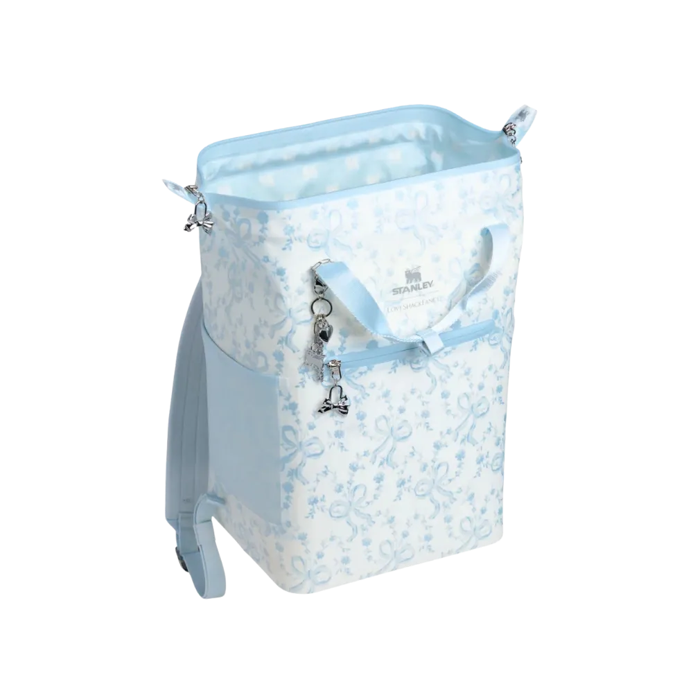 Stanley 1913 x LoveShackFancy Holiday All Day Madeleine Mini Cooler Backpack 20 Can 14 QT 13.2 L Coquette Bow Winter Ice