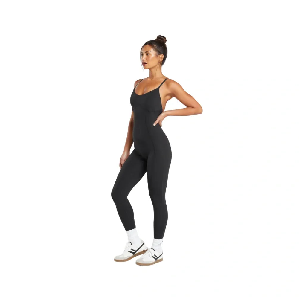 Gymshark Strappy All in One Full length Bodysuit Black