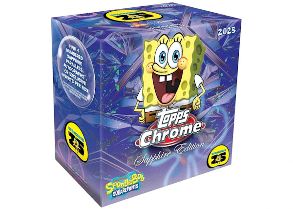 2025 Topps Chrome Spongebob Sapphire Edition Hobby Box