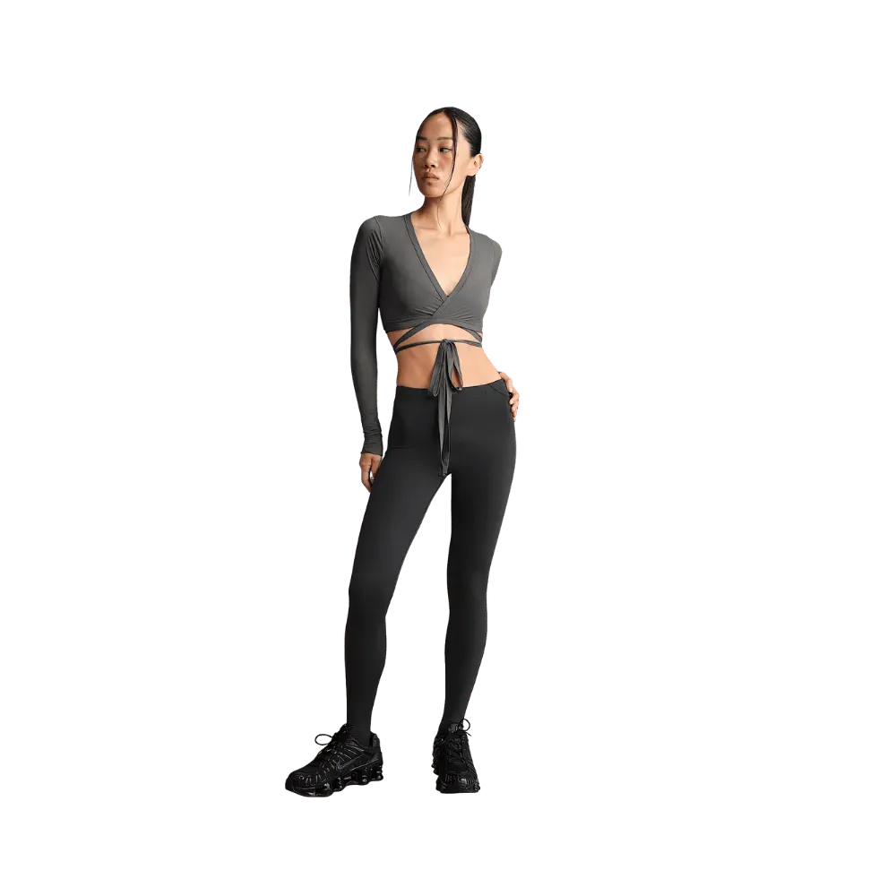 Nike X Skims Women's High-Waisted Footsie Grip Leggings Obsidian