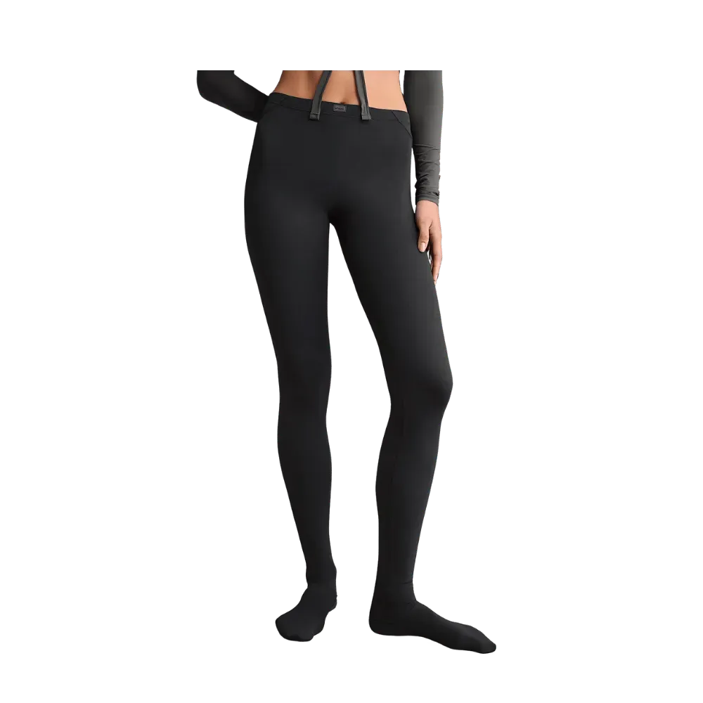 Nike X Skims Women's High-Waisted Footsie Grip Leggings Obsidian