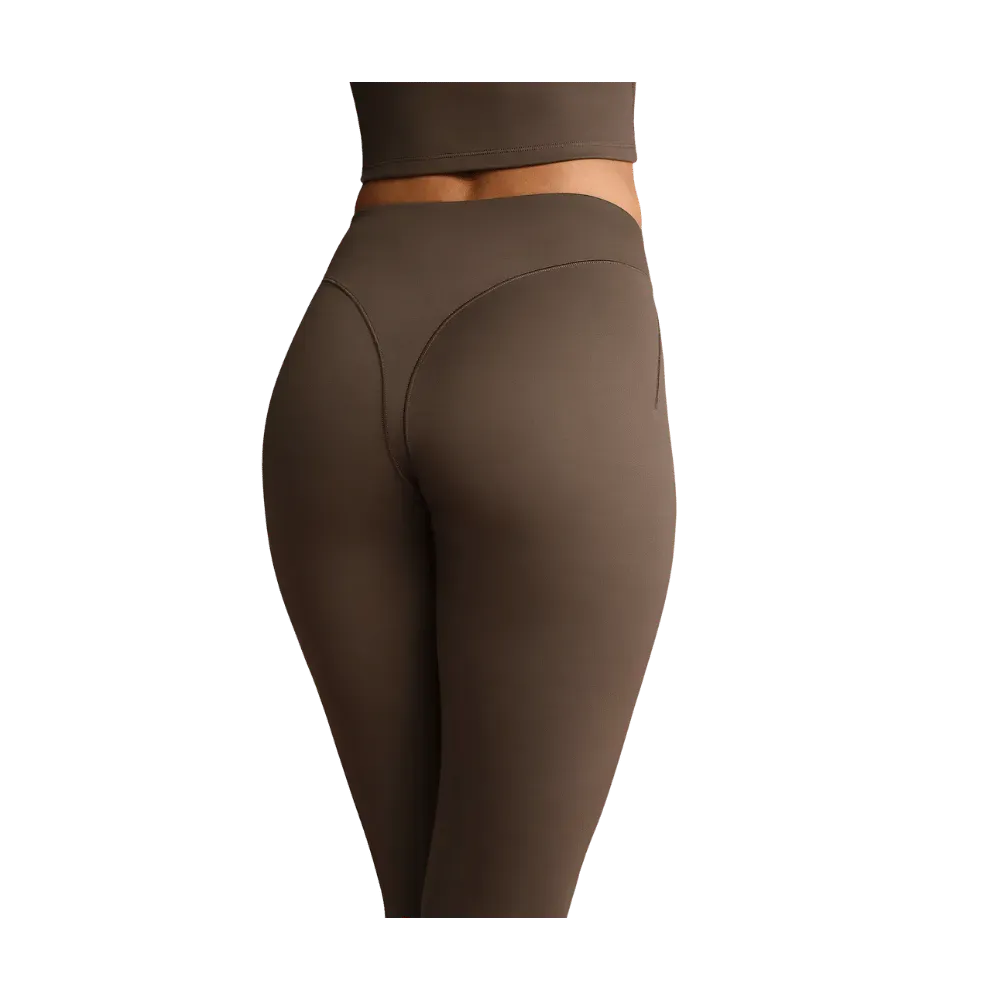 Nike X Skims Matte Women's High-Waisted V-Panel Straight Leggings DARK SEPIA