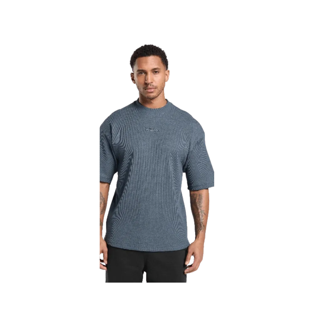 Gymshark Waffle Oversized T-Shirt Titanium Blue