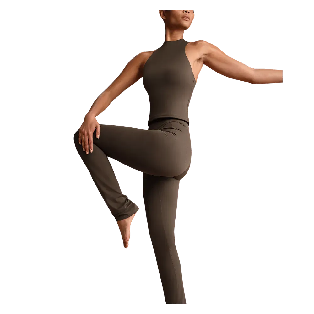 Nike X Skims Matte Women's High-Waisted V-Panel Straight Leggings DARK SEPIA