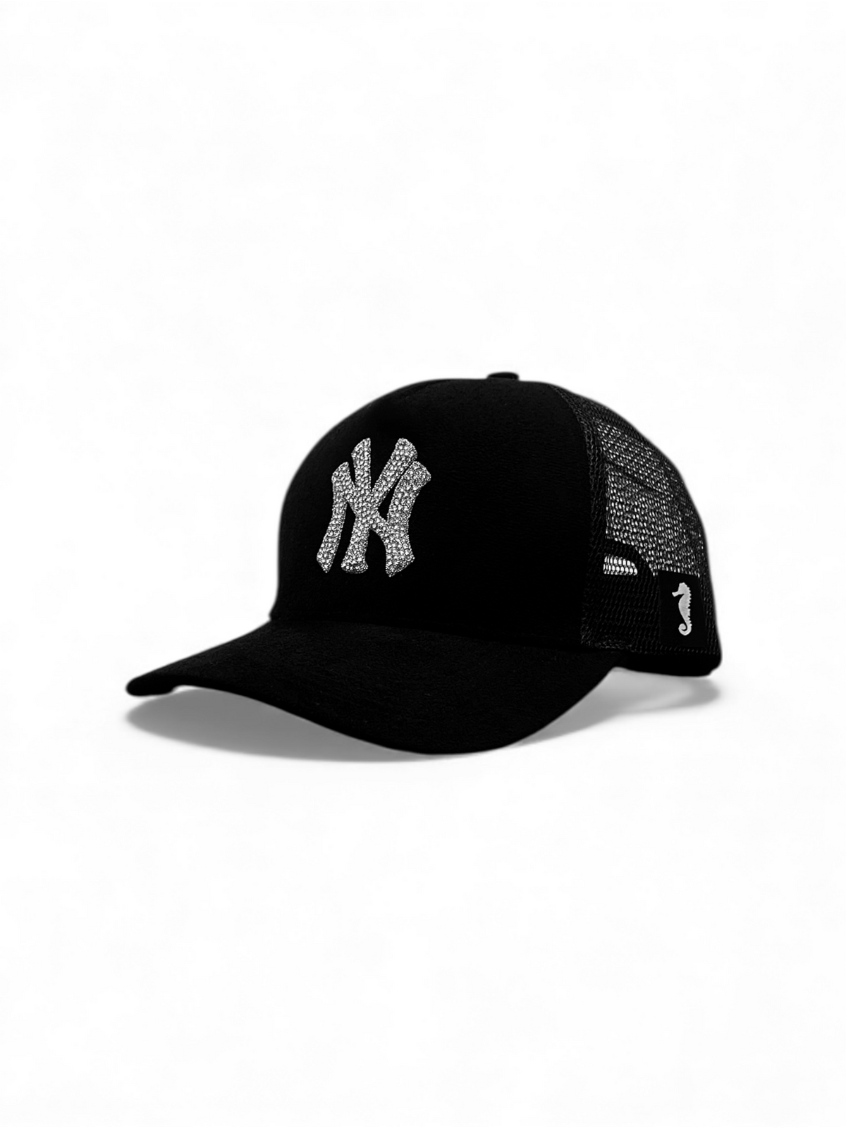 THE SEA HORSE NY Rhinestone - Suede Trucker cap – view 4