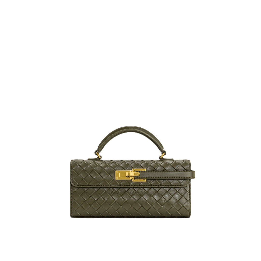 JW PEI Keyla Weave Texture Top Handle Bag - Olive Green