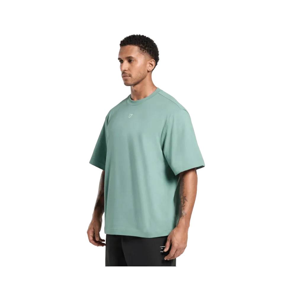 Gymshark Rest Day Essentials Boxy T-Shirt Oversized Fit Celeste Blue